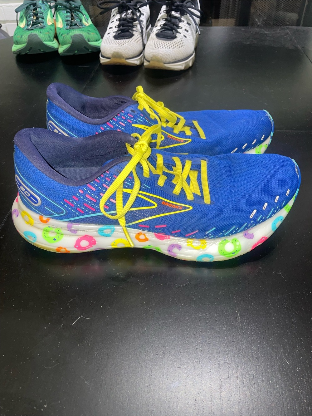 Brooks Glycerin 20 Running Shoes Mens 9.5 Blue Yellow Cereal Lace-Up sneakers